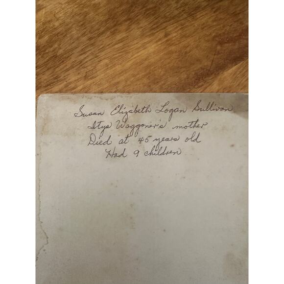 Antique Cabinet Card Photo Susan Elizabeth Logan Sullivan 1890s 7 X 10 - Picture 4 of 5